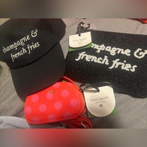 Kate Spade Vibrant Orange and Pink Dot Crossbody, Champagne and French Fries!